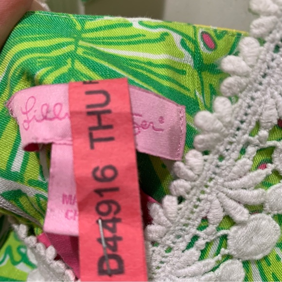 Lilly Pulitzer Cocoa Hip Hop Hooray Tropical Frog Lilypad Halter Dress 2 - Picture 7 of 7